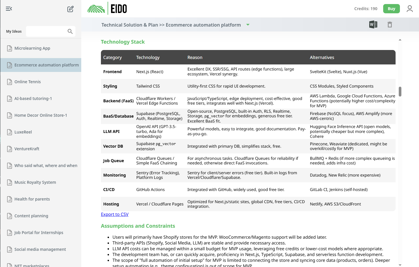 EIDO application screenshot 3
